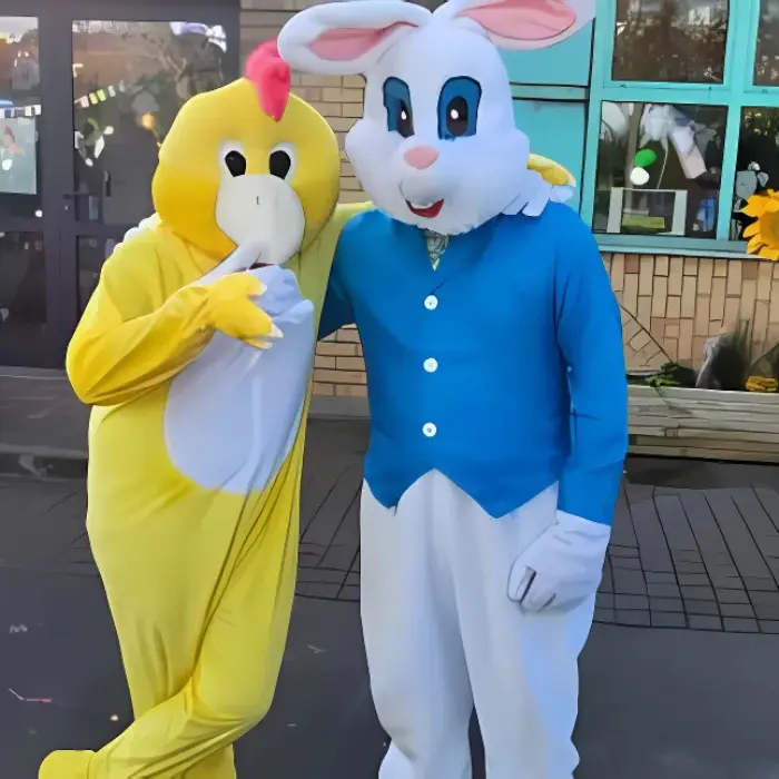 animation pâques, poussin et lapin, avec Gribouille Evénementiel à Calais (62)
