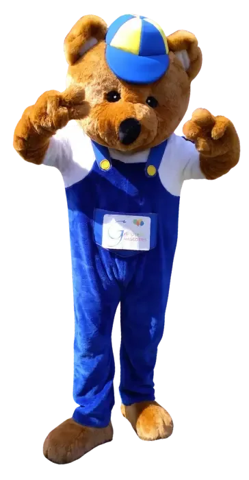 mascotte nounours personnalisation logo de votre entreprise, chez Gribouille Evénementiel à Calais (62)