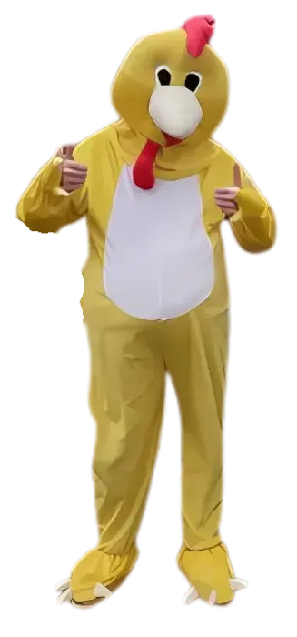 mascotte poussin, chez Gribouille Evénementiel à Calais (62)