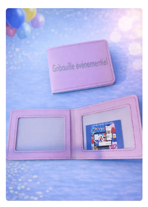 porte-carte-gribouille-evenementiel goodies porte cartes personnalisé Gribouille Événementiel
