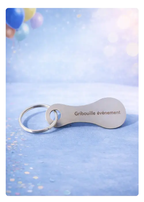 porte-clef-gribouille-evenementiel goodies porte clé personnalisé Gribouille Événementiel