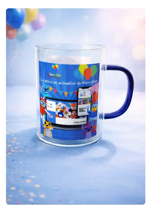 transparente-gribouille-evenementiel goodies tasse transparente personnalisé Gribouille Événementiel